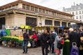 Paris, France - February 11th 2019: Busy athmosphere during Monday market on Place d'Aligre