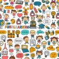 Paris, France. French class. French language. Boys and girls. Small students. School, kindergarten, nursery, college Royalty Free Stock Photo