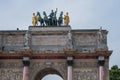 View of the Arc de triomphe du Carrousel. Sightseeing of Paris.