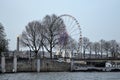 Paris, France 03.23.2017: The giant Ferris wheel (Grande Roue) is set up on Place de la Concorde Royalty Free Stock Photo