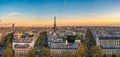 Paris France, panorama Eiffel Tower and city skyline Royalty Free Stock Photo