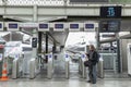 Paris, France, 08/10/2019: Interior of the Northern Railway Station in the center of a European city Royalty Free Stock Photo