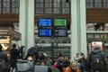 Paris, France, 08/10/2019: Interior of the Northern Railway Station in the center of a European city Royalty Free Stock Photo