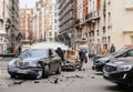 Accident street car in Paris France