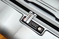 Samsonite suitcase briefcase with focus on the logo and TSA comb