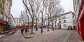 The Place du Tertre is a square in the 18th arrondissement of Paris, France Royalty Free Stock Photo