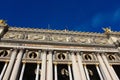 Architectural details of Opera National de Paris. Grand Operais famous neo-baroque building in Paris, France - UNESCO Royalty Free Stock Photo