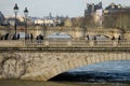 Paris, The banks of the Seine are flooded, the Seine is 6 meters above the level. Royalty Free Stock Photo