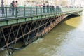 Paris, The banks of the Seine are flooded, the Seine is 6 meters above the level. Royalty Free Stock Photo