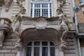 Detail of the facade of a building in Art Nouveau Style in Paris Royalty Free Stock Photo