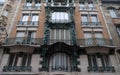 Detail of the facade of a building in Art Nouveau Style in Paris Royalty Free Stock Photo