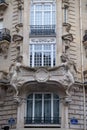 Detail of the facade of a building in Art Nouveau Style in Paris Royalty Free Stock Photo