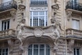 Detail of the facade of a building in Art Nouveau Style in Paris Royalty Free Stock Photo