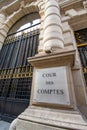 Entrance to the building of the Cour des Comptes, Paris, France