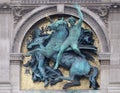 Genius of the Arts Astride Pegasus by Marius Jean Antonin Mercie, architectural detail of the Louvre Museum