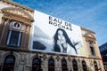 Advertising billboard for Eau de Rochas perfume on the facade of the Paris Opera house (Palais Garnier) Royalty Free Stock Photo