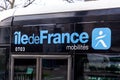 Ile de France Mobilites logo on a bus in Paris, France Royalty Free Stock Photo