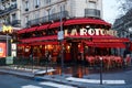 La Rotonde in the Montparnasse Quarter at night - one of the most legendary and the famous Parisian cafes.