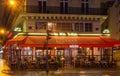 Les Tetes brulees Daredevils in French is traditional French cafe located in the heart of Paris. Royalty Free Stock Photo