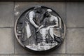 Marc Aurele heals by Galen. Stone relief at the building of the Faculte de Medicine Paris