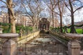 Paris, France - January 18, 2019: Medici Fountain in the Luxembourg Garden