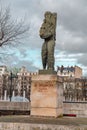 Modern bronze scultpture titled Le Messager by Ossip Zadkine at Quai d\'Orsay, Paris, France