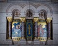 Mosaic representing scenes of the Via Crucis inside the sacred h