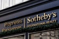 Sotheby`s International Realty`s Paris branch and logo signboard, Paris, France Royalty Free Stock Photo