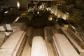 Stone coffins of Basilique Saint-Denis in Paris Royalty Free Stock Photo
