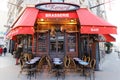 The traditional French brasserie Le Renard . It located in historic Marais district of Paris, France.