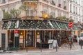 Typical Parisian cafe in Paris, France Royalty Free Stock Photo