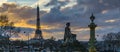 Sunset urban scene paris Royalty Free Stock Photo