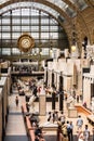 Main hall of the Orsay Museum Musee d`Orsay. Paris, France Royalty Free Stock Photo