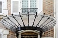 Art Nouveau canopy in glass and black wrought iron in Paris, France