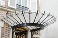 Art Nouveau canopy in glass and black wrought iron in Paris, France