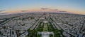 Paris, France, July 1, 2022. Breathtaking view of the city from above, at the foot of the Eiffel Tower, in the Champs de Mars Royalty Free Stock Photo