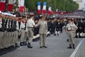 Paris, France - July 14, 2012. The Chief of Staff of the Armed Forces welcomes the legionaries during the parade.