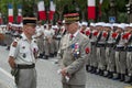 Paris, France - July 14, 2012. The Chief of Staff of the Armed Forces welcomes the legionaries during the parade.