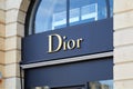 Dior luxury store sign in place Vendome in Paris, France