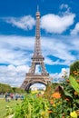 The Eiffel Tower in Paris on a beautiful summer day