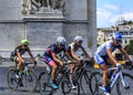 The Feminine Peloton in Paris - La Course by Le Tour de France 2016 Royalty Free Stock Photo