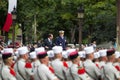 Paris. France. July 14, 2012. French President Francois Hollande welcomes servicemen and citizens during the parade.