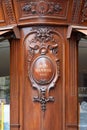 Hermes fashion luxury store wooden sign in avenue George V in Paris, France