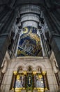 Paris, France, July 29, 2015: Interior of Roman Catholic church Sacre-Coeur Royalty Free Stock Photo