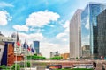 PARIS, FRANCE - JULY 06, 2016 :La Defense, Business Quarter with Royalty Free Stock Photo