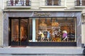 Repetto, dance and fashion store with golden letters sign in Paris