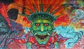 A revisited Statue of Liberty by street artists