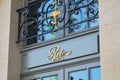 Ritz, luxury hotel golden sign in place Vendome in Paris, France Royalty Free Stock Photo