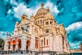 PARIS, FRANCE - JULY 04, 2016 : Sacred Heart also known a Basilique du Sacre Coeur is one of the most widely practiced and well- Royalty Free Stock Photo