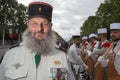 Paris, France - July 14, 2012. Soldiers from the French Foreign Legion march during the annual military parade in Paris.